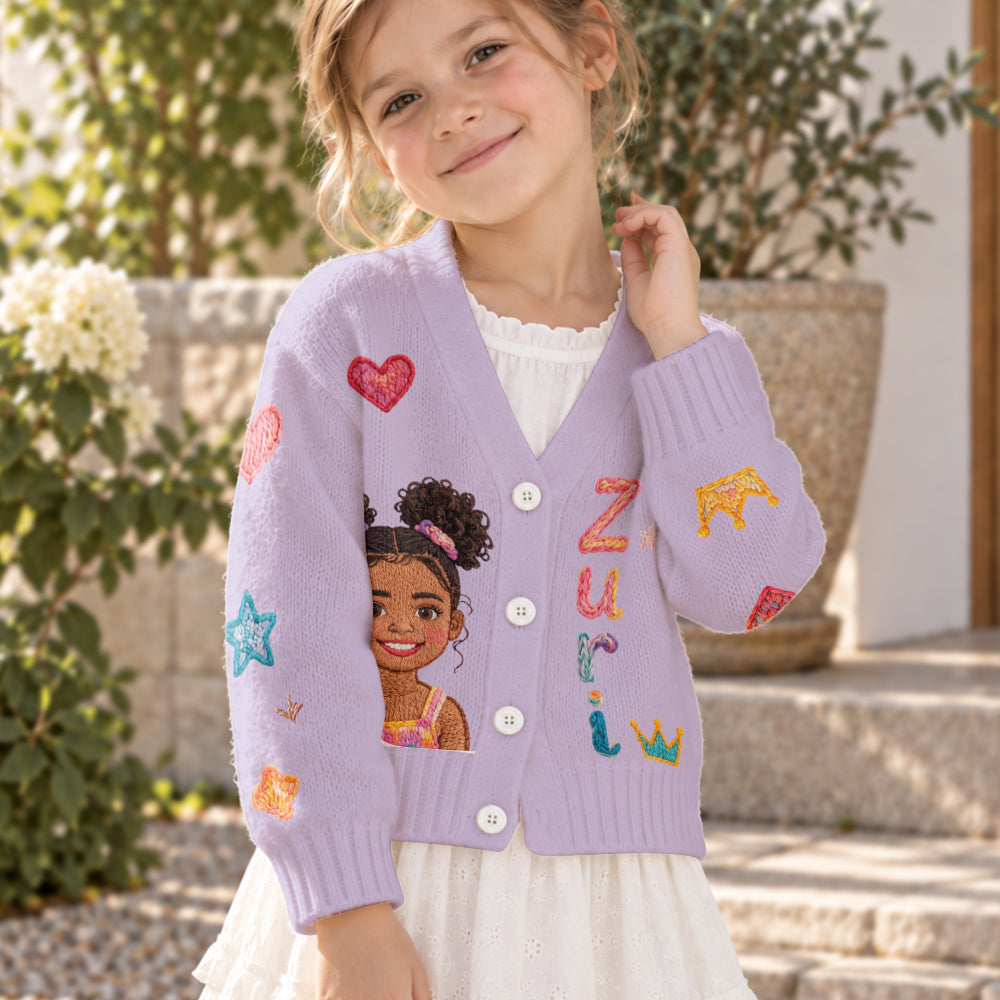 My Name, My Little World - Personalized Kid Cardigan Sweater