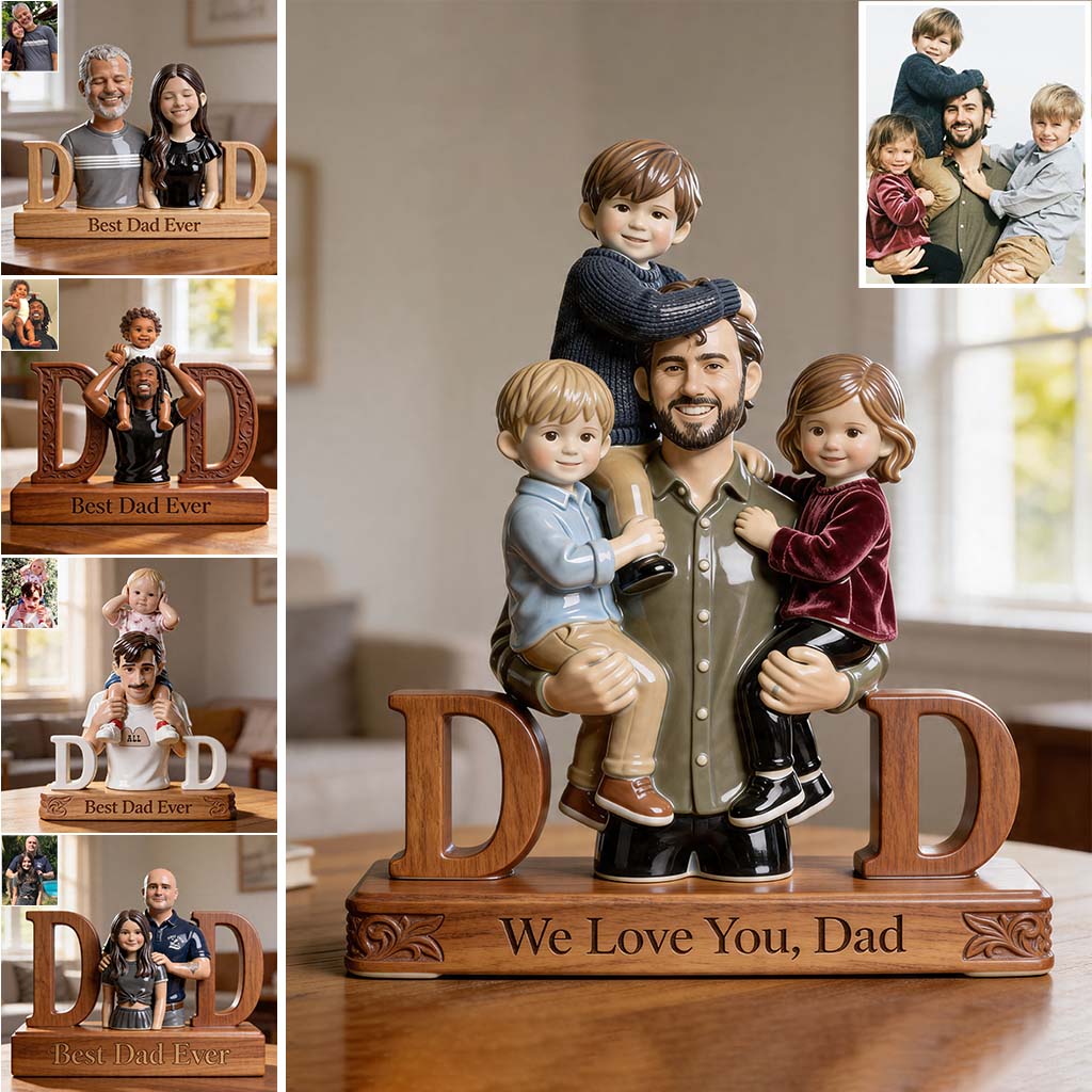 Meilleur Papa - Plaque en Bois Personnalisée en Forme Unique