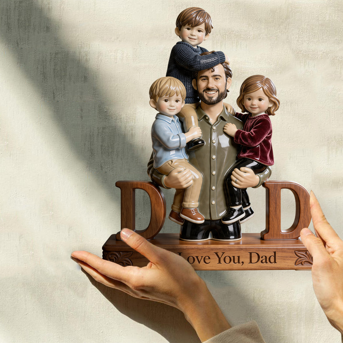 Meilleur Papa - Plaque en Bois Personnalisée en Forme Unique