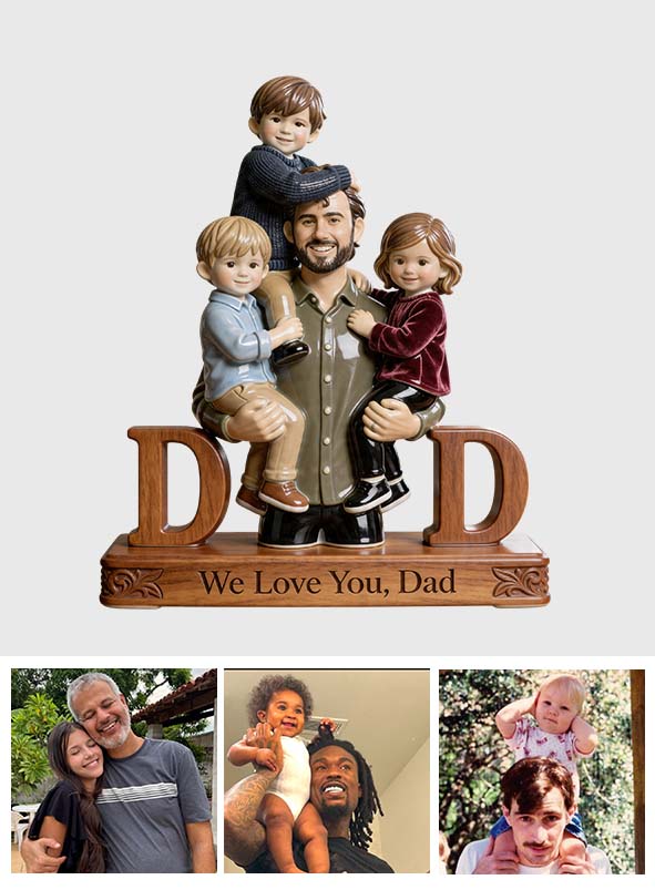 Meilleur Papa - Plaque en Bois Personnalisée en Forme Unique