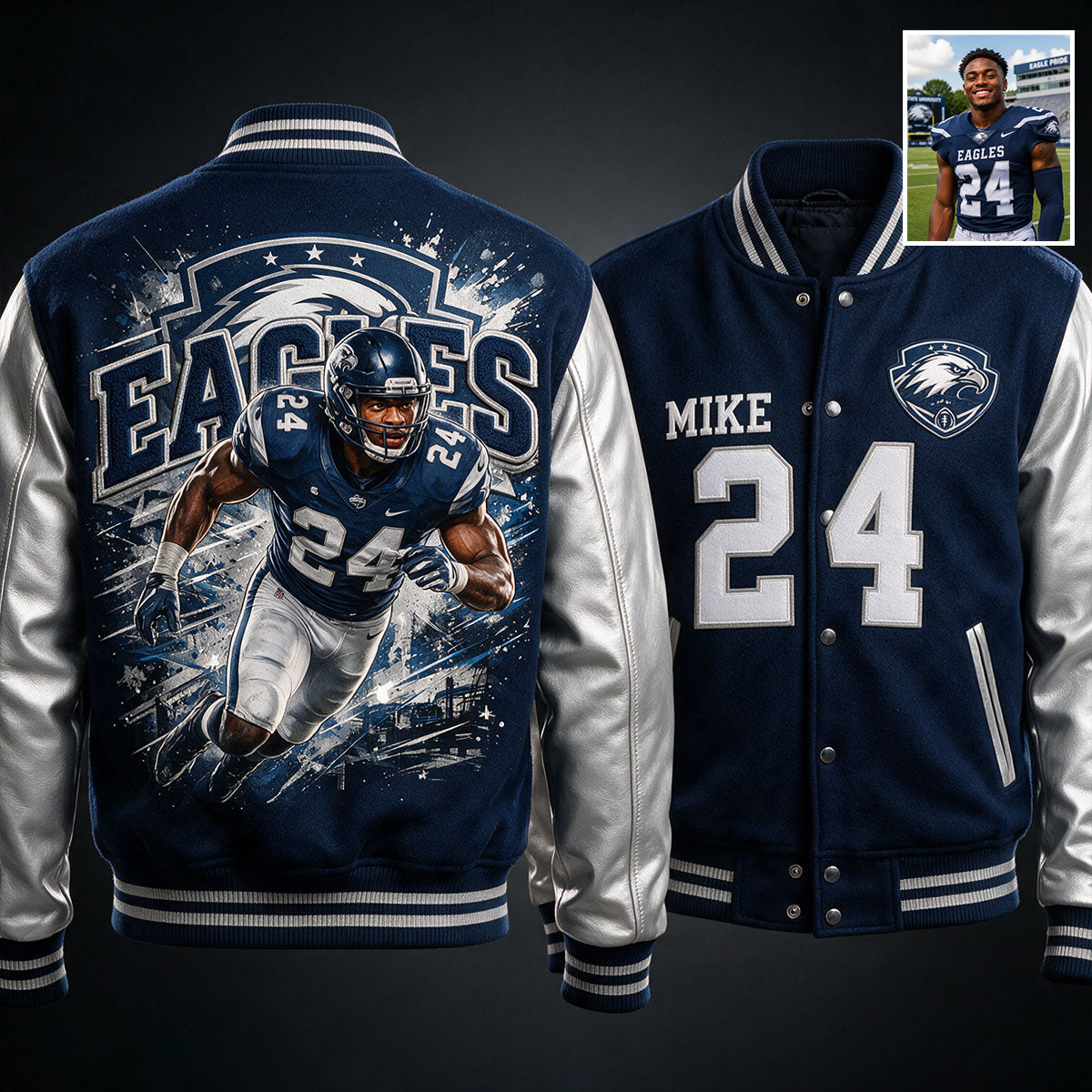 Custom From Any Photo - Personalized Football Varsity Jacket