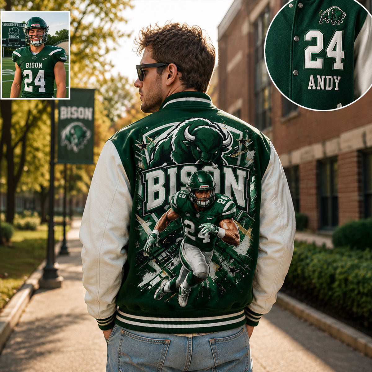 Custom From Any Photo - Personalized Football Varsity Jacket