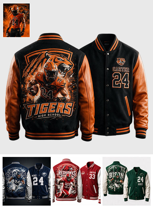 Custom From Any Photo - Personalized Football Varsity Jacket