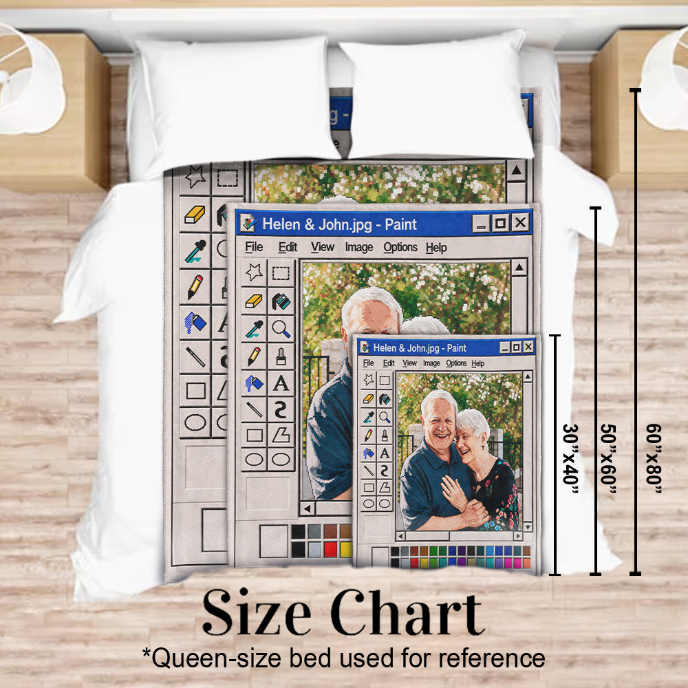 Paint Couple Retro - Personalized Couple Blanket