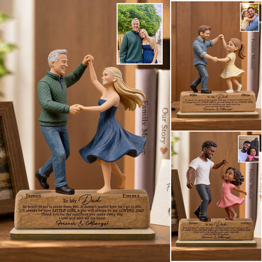 Ich liebe dich von ganzem Herzen - Personalisierte Vater Holzplakette in Sonderform