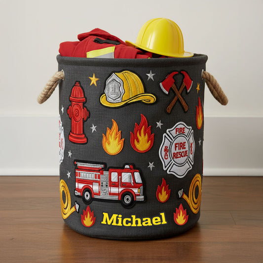 La fumée se dissipe, le courage demeure - Panier de rangement personnalisé pour pompiers