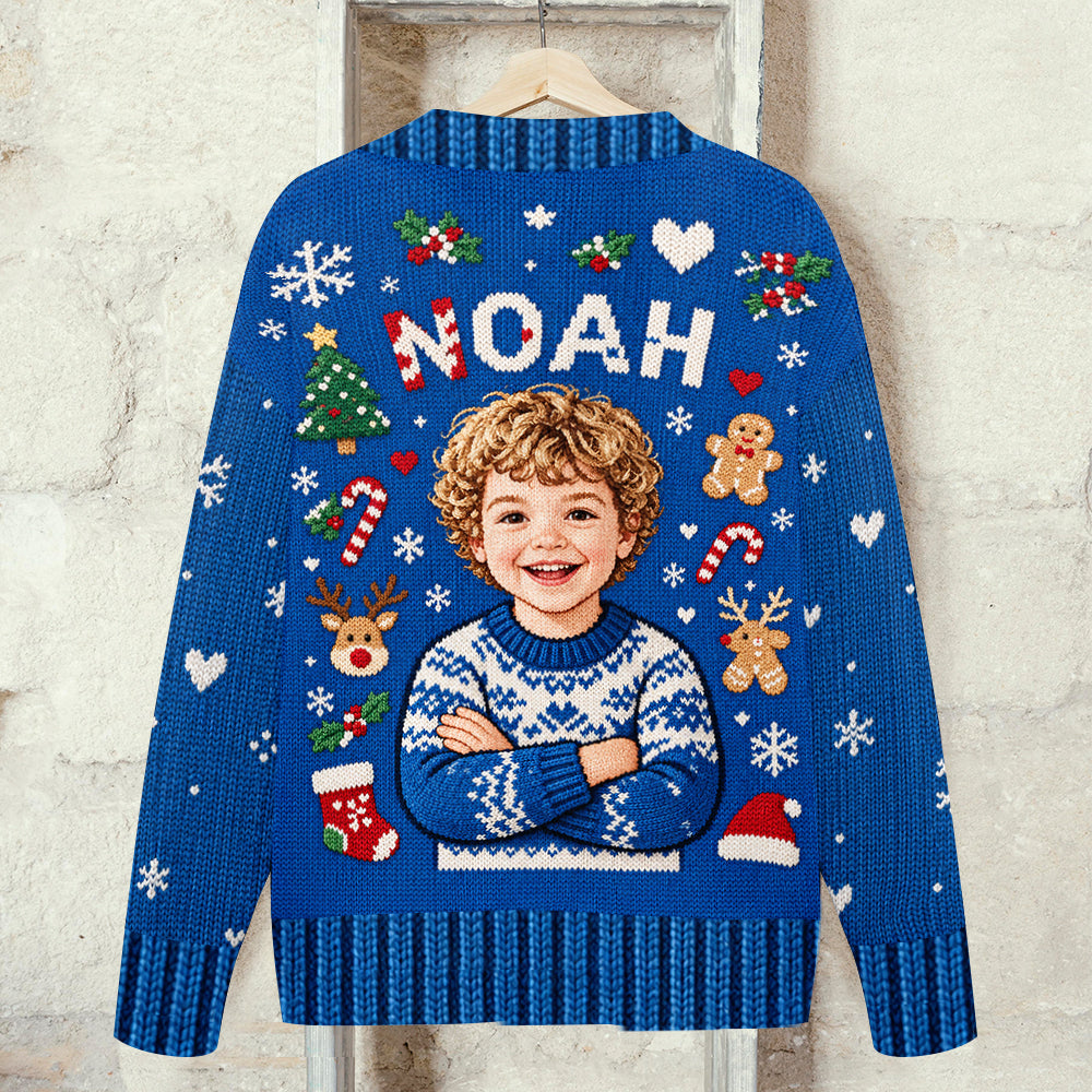 Holiday Moment - Personalized Kid Cardigan Sweater