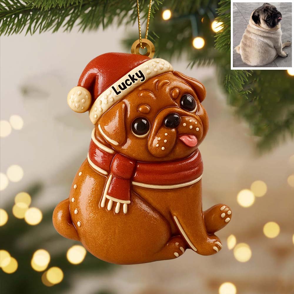 Ornement de Noël personnalisé pour chien - Animal en pain d'épice