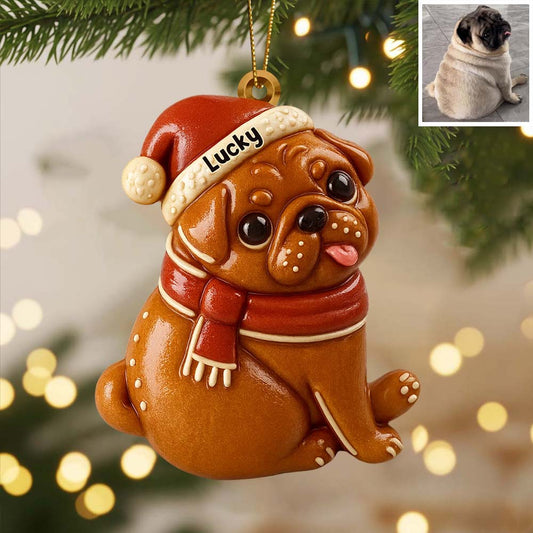 Ornement de Noël personnalisé pour chien - Animal en pain d'épice