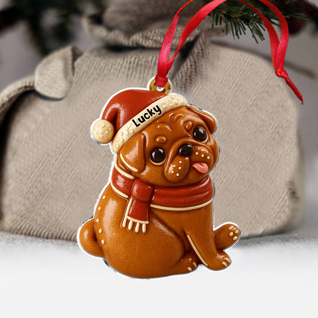 Ornement de Noël personnalisé pour chien - Animal en pain d'épice