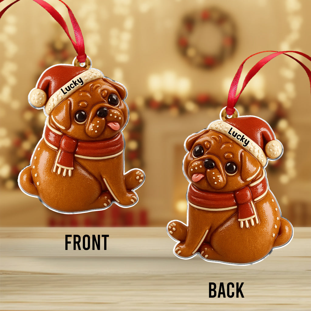 Ornement de Noël personnalisé pour chien - Animal en pain d'épice