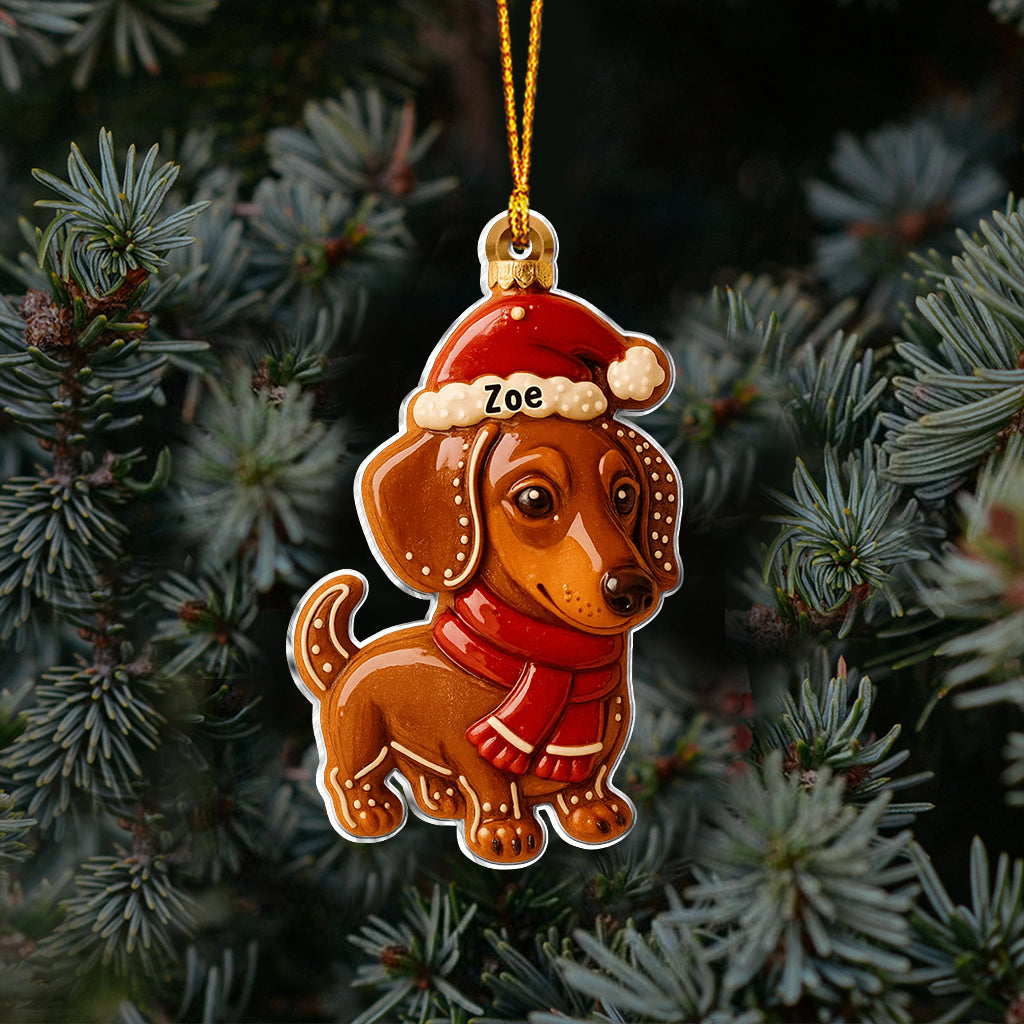 Ornement de Noël personnalisé pour chien - Animal en pain d'épice