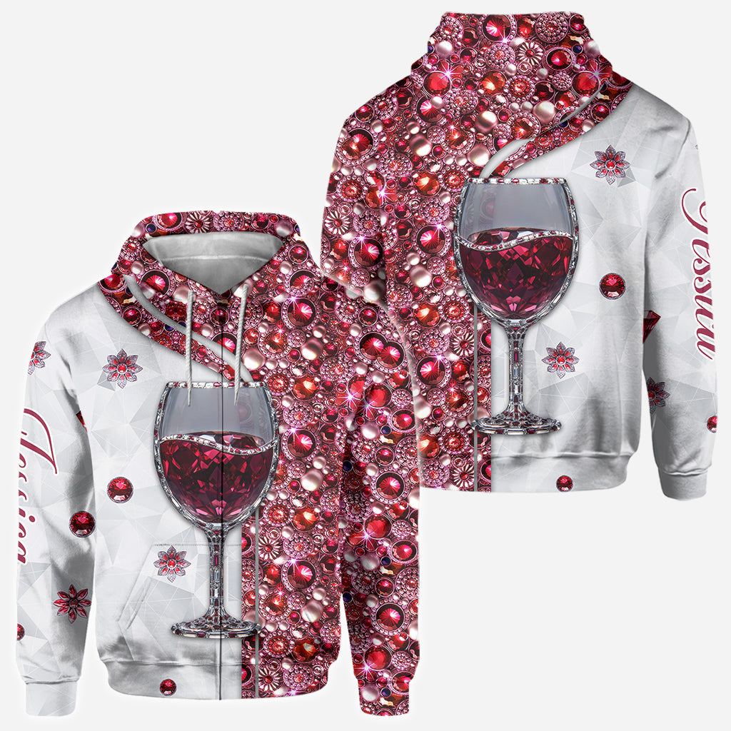 Une fille qui aime le vin - T-shirt personnalisé « Vin intégral »
