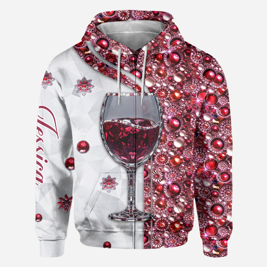 Une fille qui aime le vin - T-shirt personnalisé « Vin intégral »