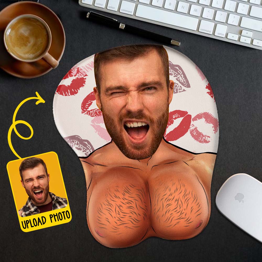 Any Photo Funny Face & Naughty - Personalized Couple 3D Mouse Pad