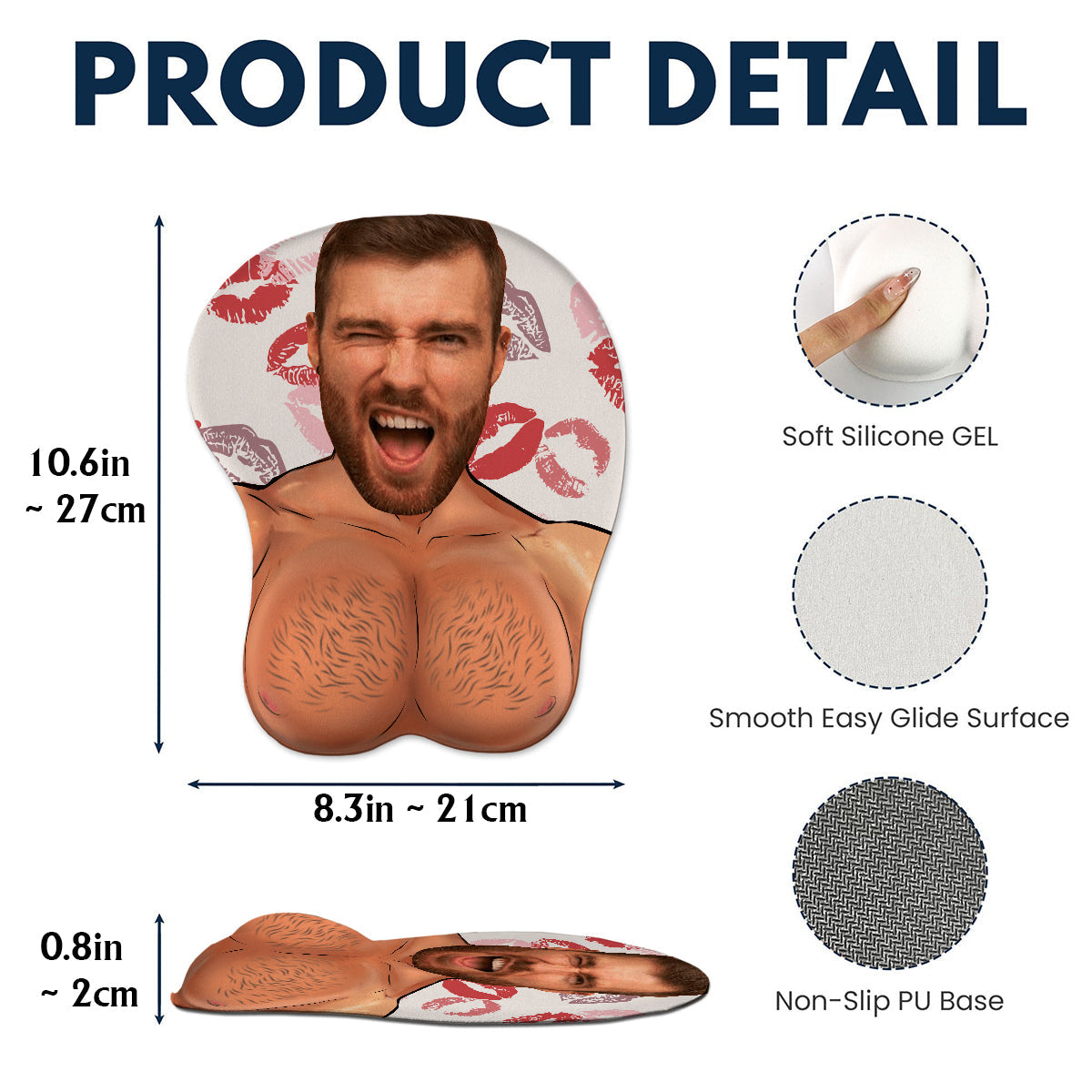 Any Photo Funny Face & Naughty - Personalized Couple 3D Mouse Pad