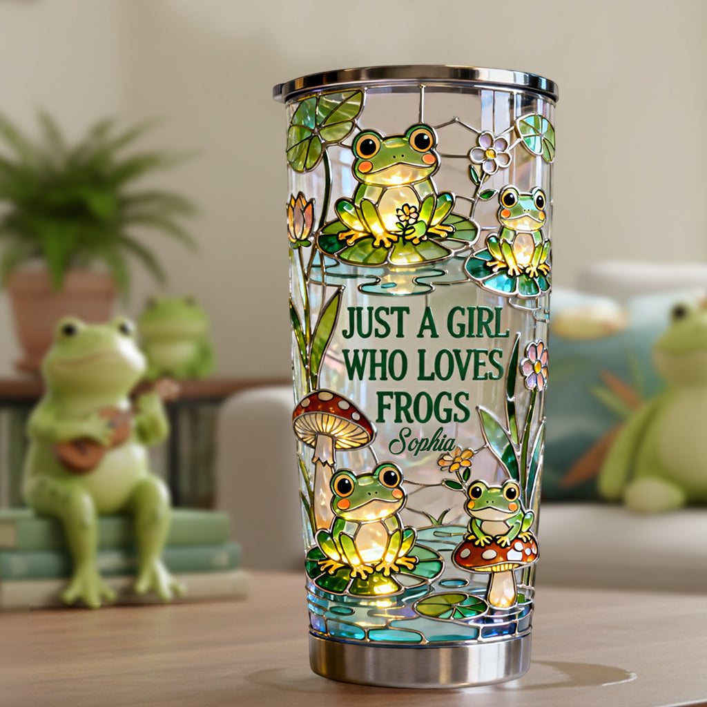 Une fille qui adore les grenouilles - Gobelet grenouille personnalisé