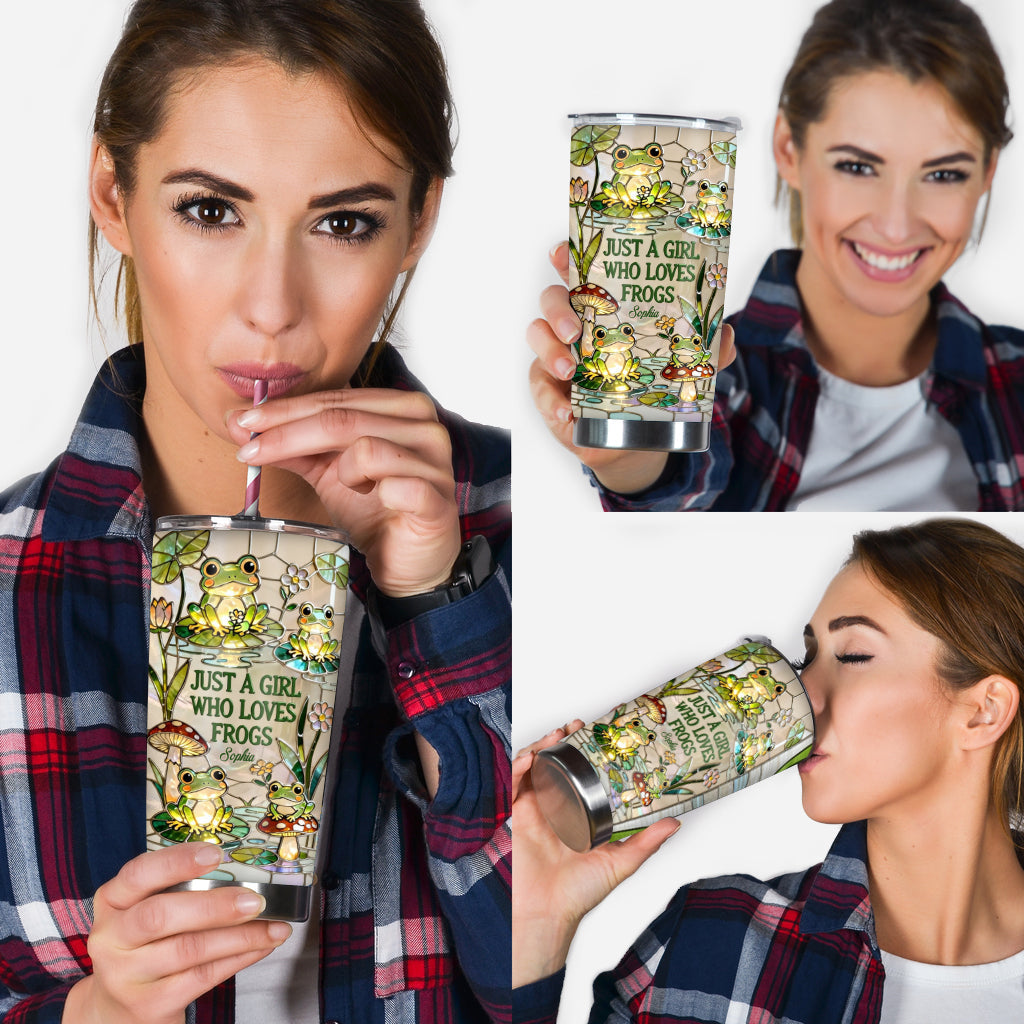 Une fille qui adore les grenouilles - Gobelet grenouille personnalisé