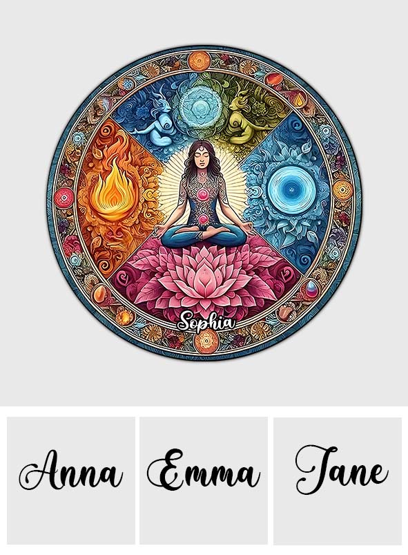 Meditation - Personalisierter runder Yogateppich