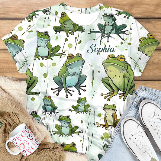 Ich liebe Frösche – Personalisiertes T-Shirt mit Froschmotiv
