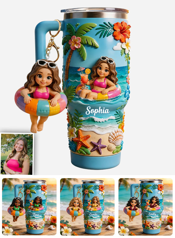 Personalisierter Tumbler für Meeresliebhaber - Sommer-Vibes