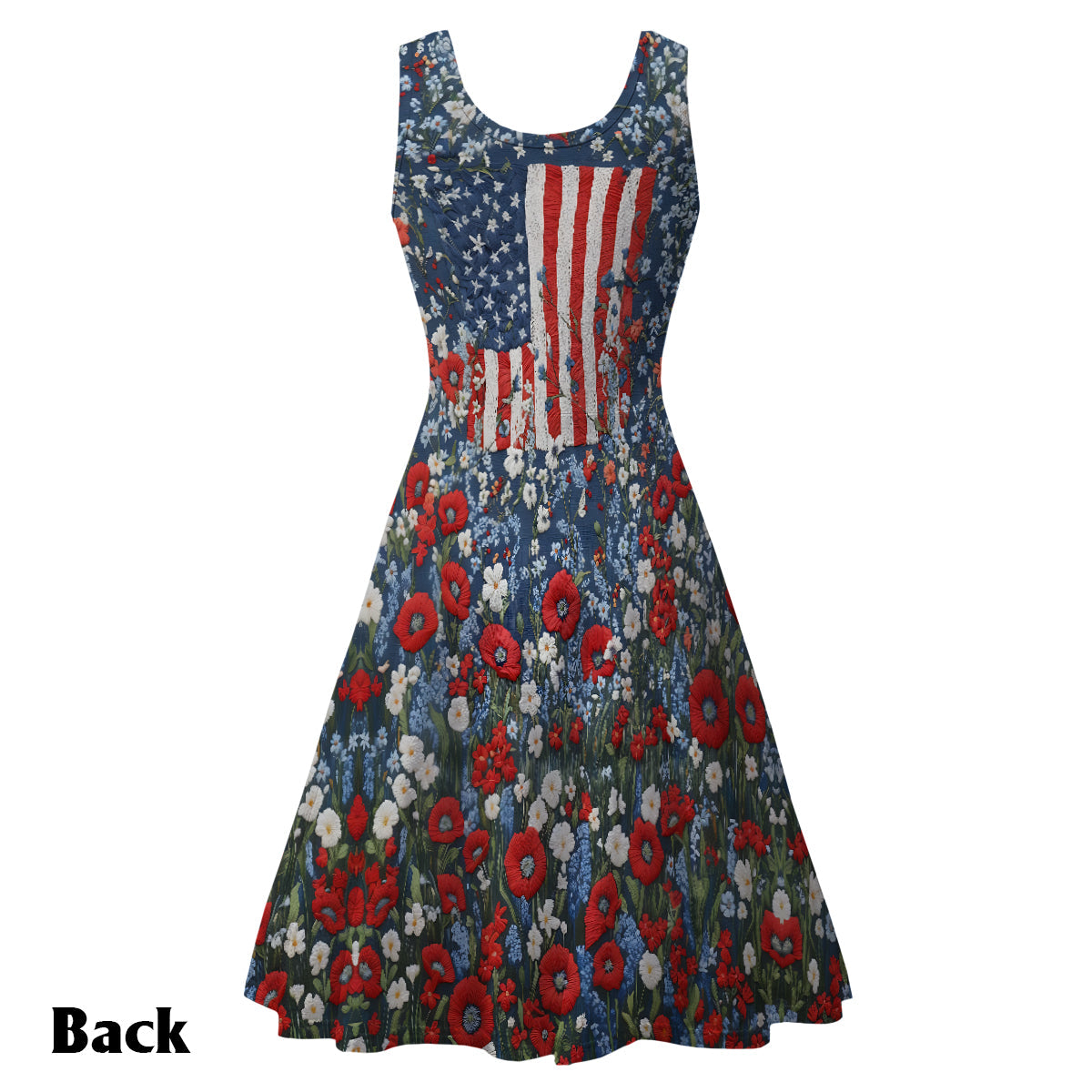 Robe sans manches personnalisée rouge, blanche et sauvage pour la fête de l'Indépendance/le 4 juillet