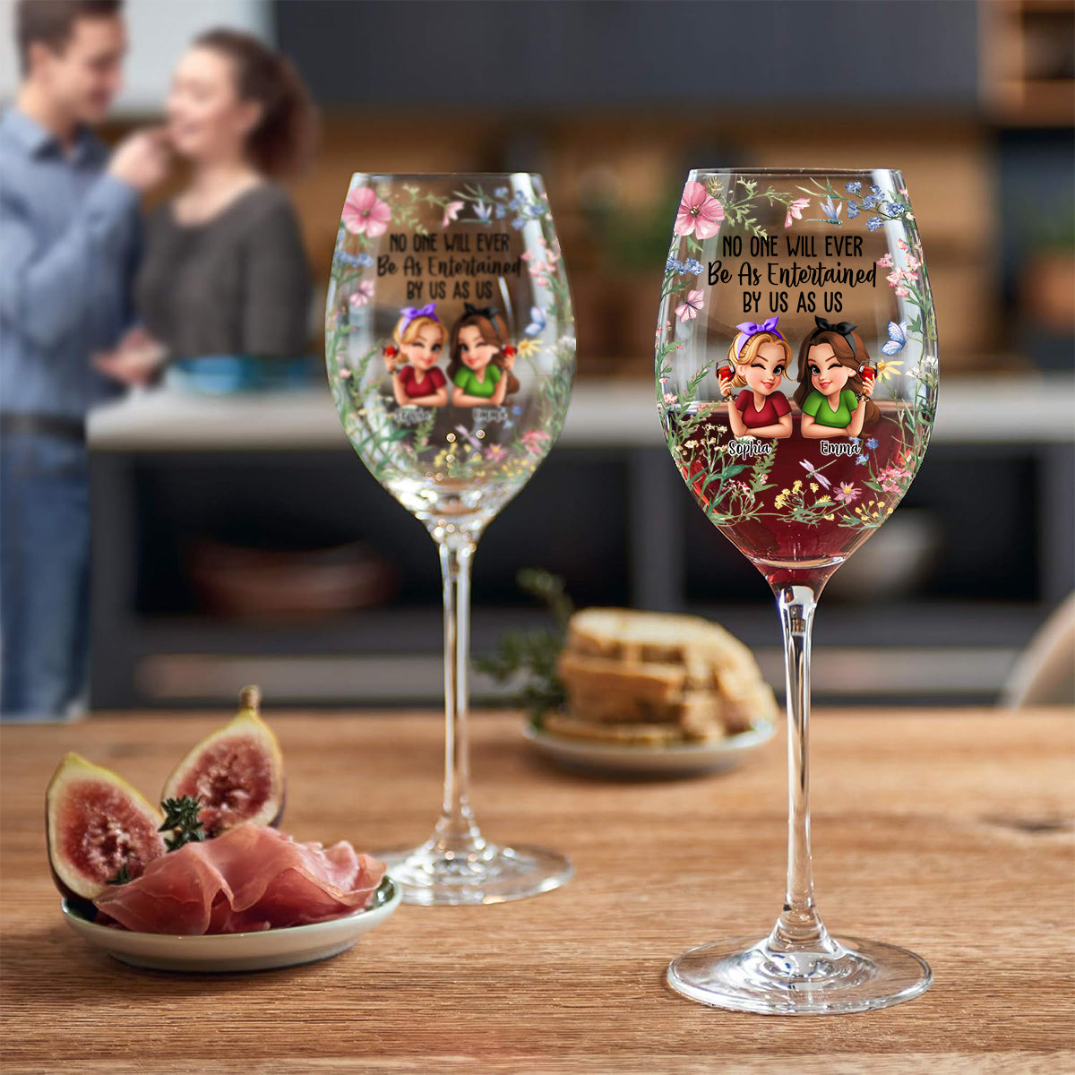 Personne ne s'amusera jamais autant avec nous que nous, ma meilleure amie ! – Verre à vin personnalisé « Meilleure amie » à longue tige