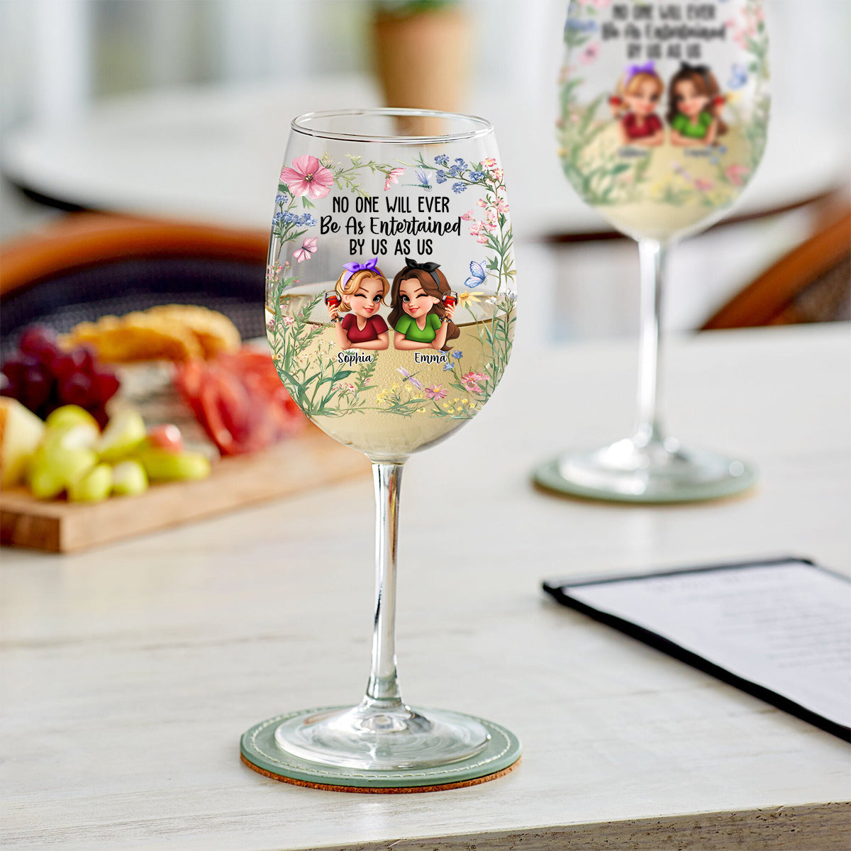 Personne ne s'amusera jamais autant avec nous que nous, ma meilleure amie ! – Verre à vin personnalisé « Meilleure amie » à longue tige
