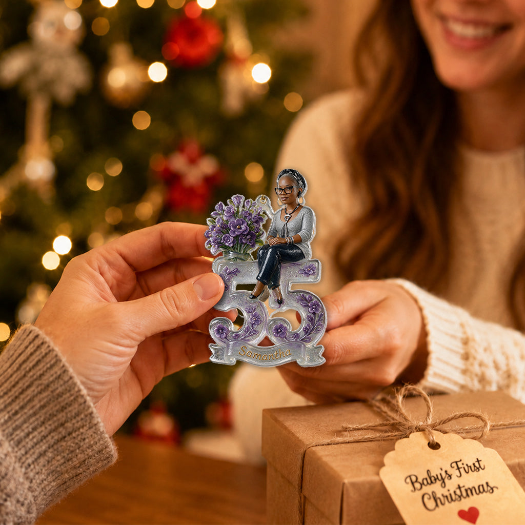 Any Photo, Any Number - Personalized Birthday Custom Shape Glass Ornament