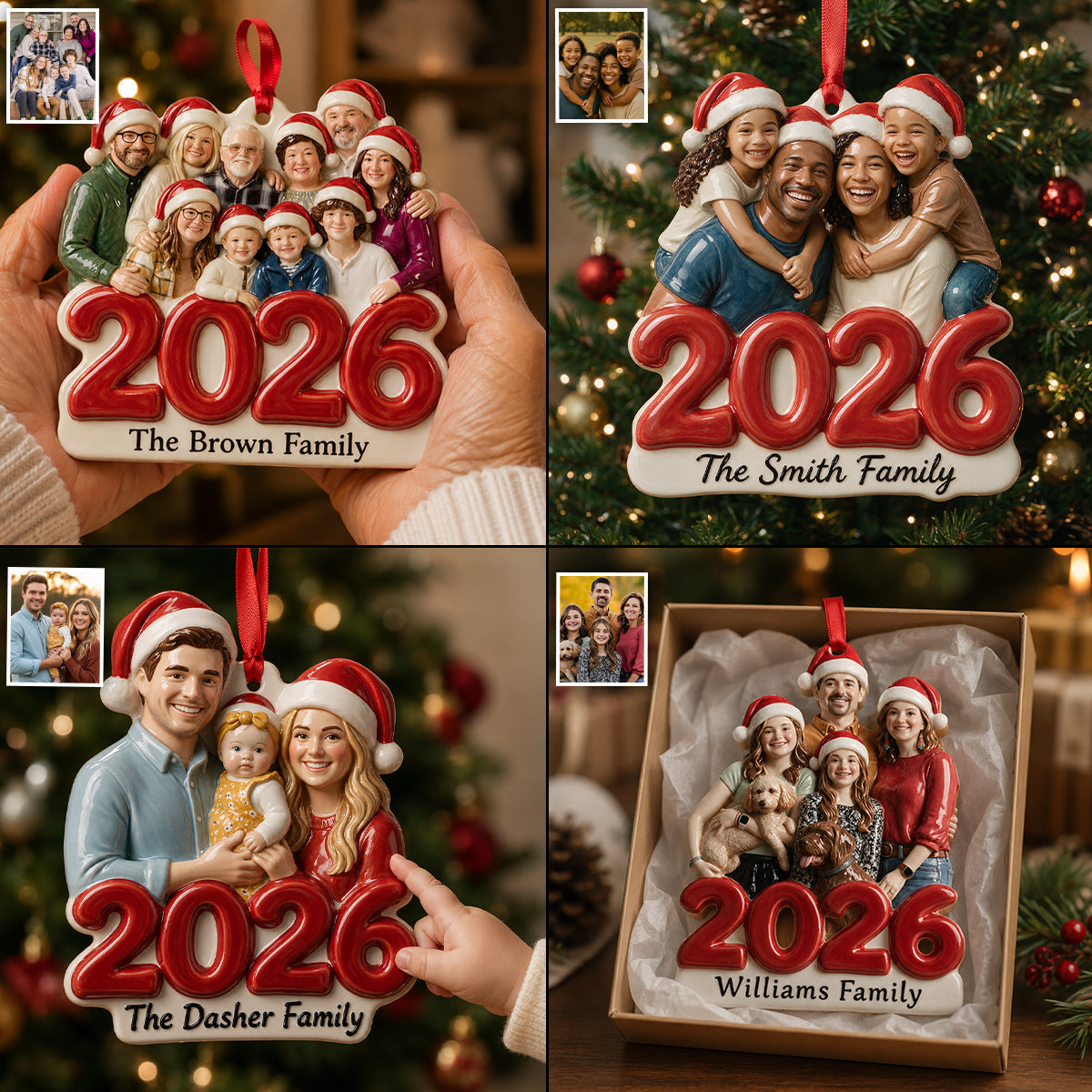 Custom From Any Photo - Personalized Family Premium 3D Ornament