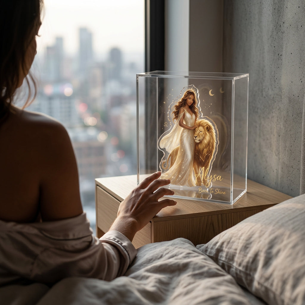 Custom Zodiac Fantasy Acrylic Keepsake - Personalized Horoscope Acrylic Display Box