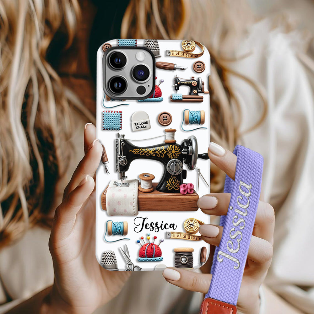 Superbe machine à coudre - Coque de téléphone personnalisée avec impression intégrale sur le thème de la couture