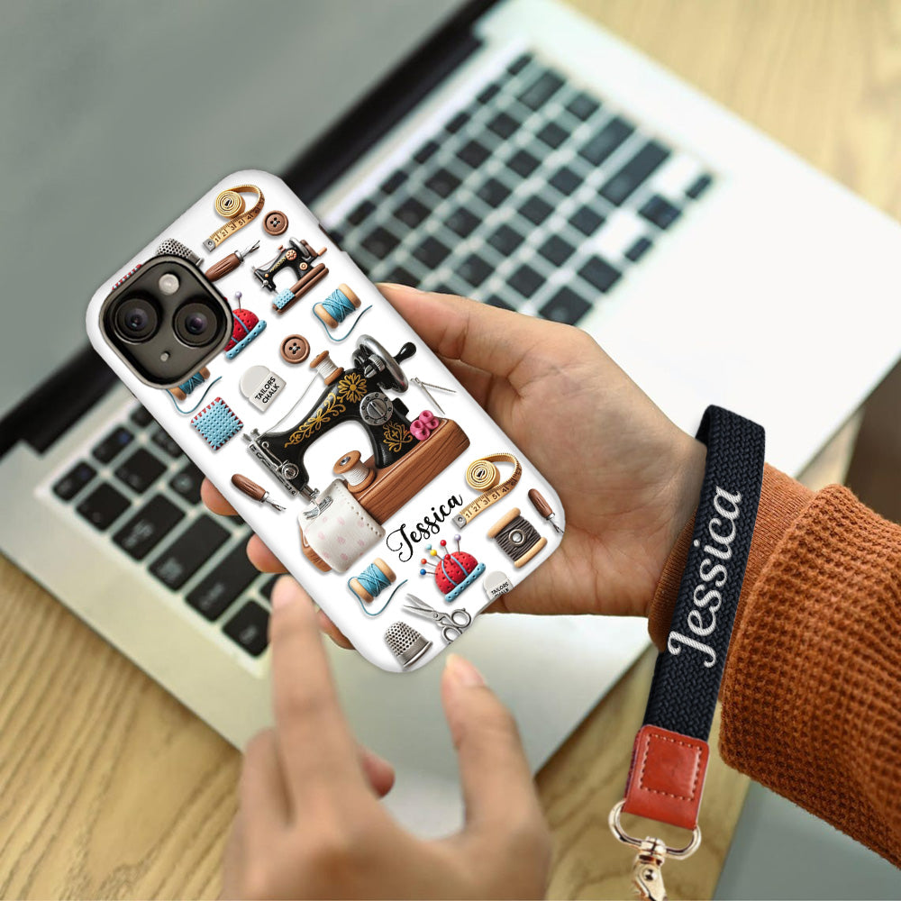 Superbe machine à coudre - Coque de téléphone personnalisée avec impression intégrale sur le thème de la couture