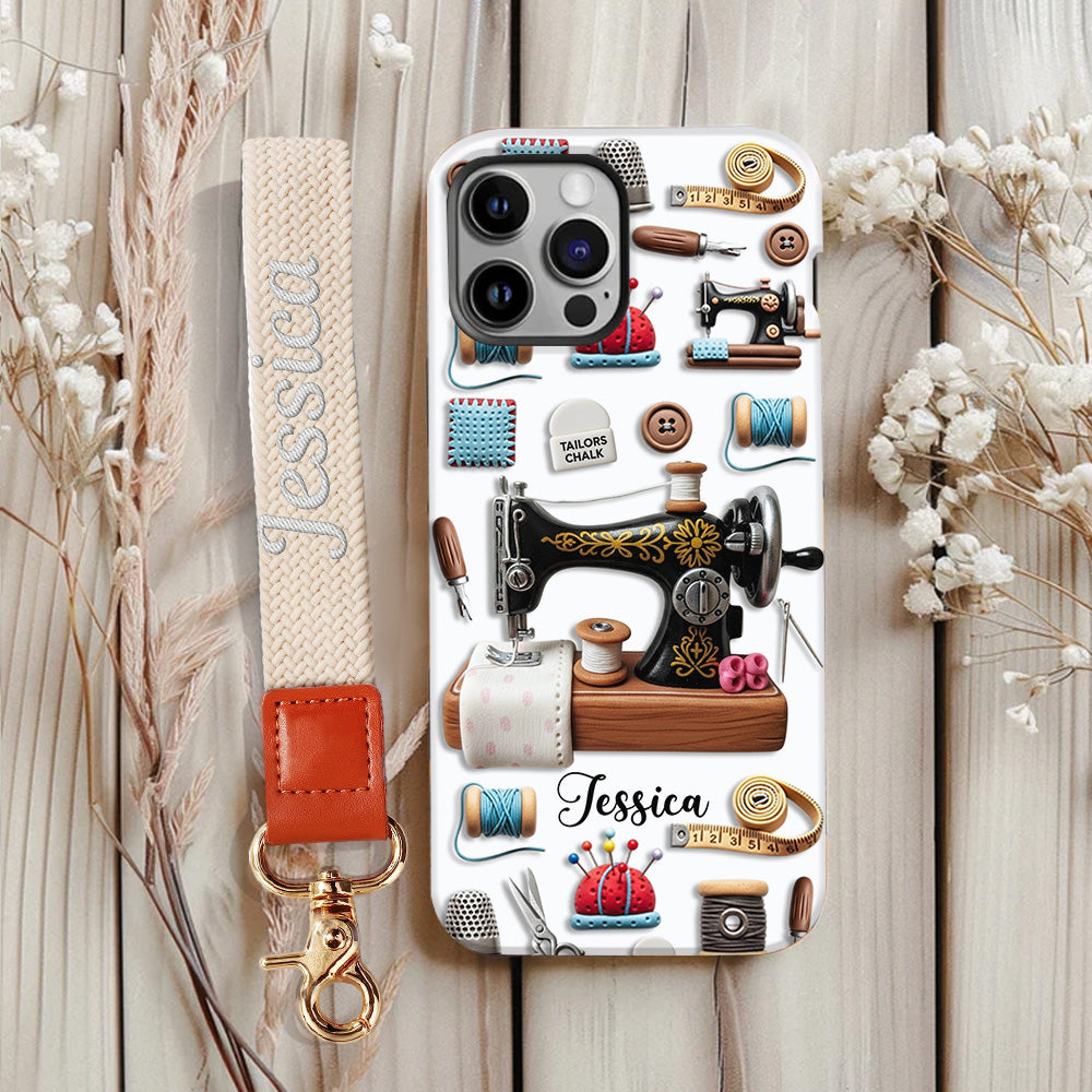 Superbe machine à coudre - Coque de téléphone personnalisée avec impression intégrale sur le thème de la couture