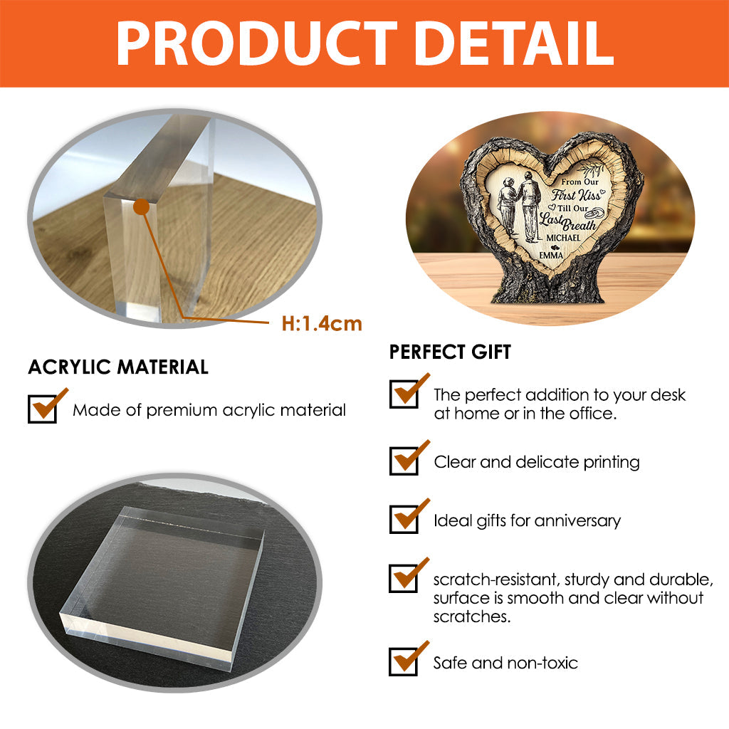 From Our First Kiss - Personalized Couple Custom Shaped Acrylic Plaque