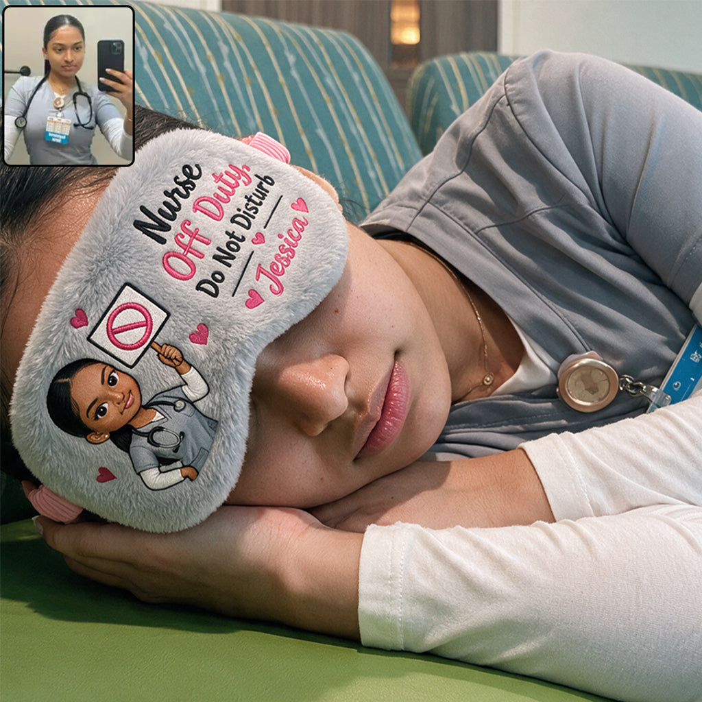 Nurse Off Duty Do Not Disturb - Personalized Nurse Faux Fur Sleep Mask