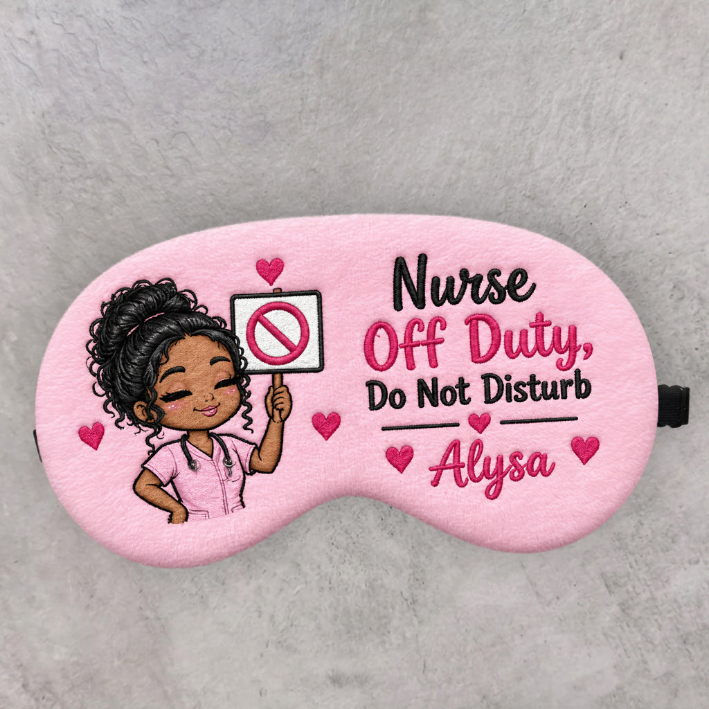 Nurse Off Duty Do Not Disturb - Personalized Nurse Faux Fur Sleep Mask