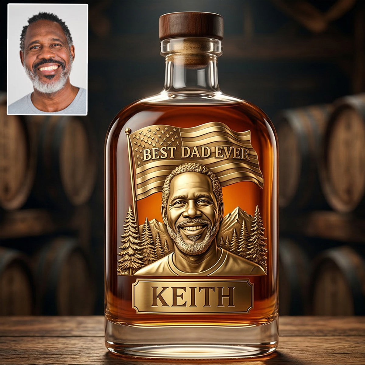 Unique Gift For Father's Day - Personalized Father Wine Bottle