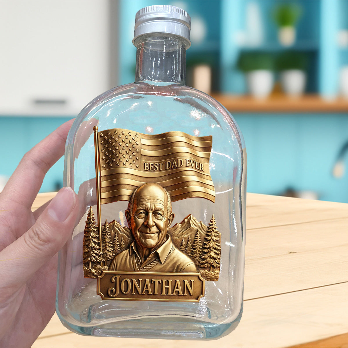 Unique Gift For Father's Day - Personalized Father Wine Bottle