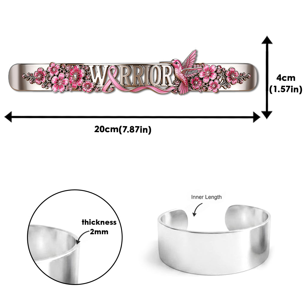 Breast Cancer Awareness - Personalized Breast Cancer Awareness Shaped Cuff Bracelet