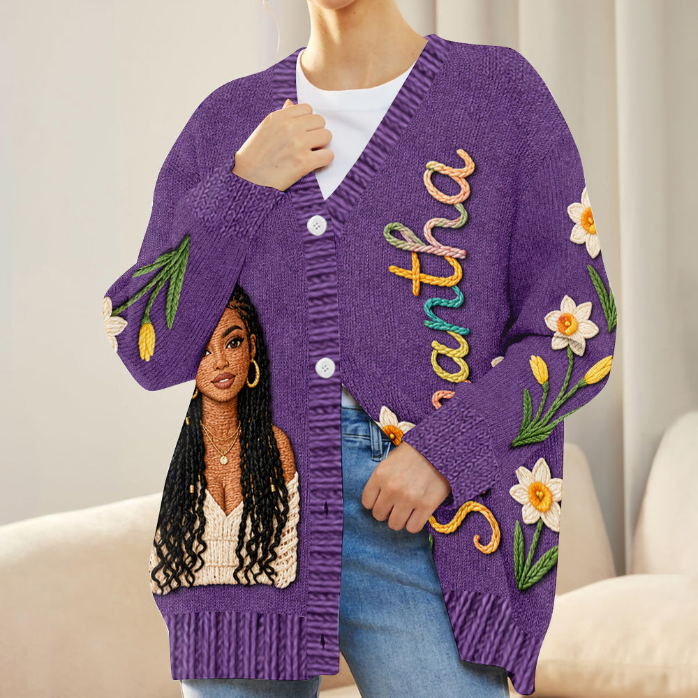 Birth Month Flower - Personalized Self Love Cardigan Sweater