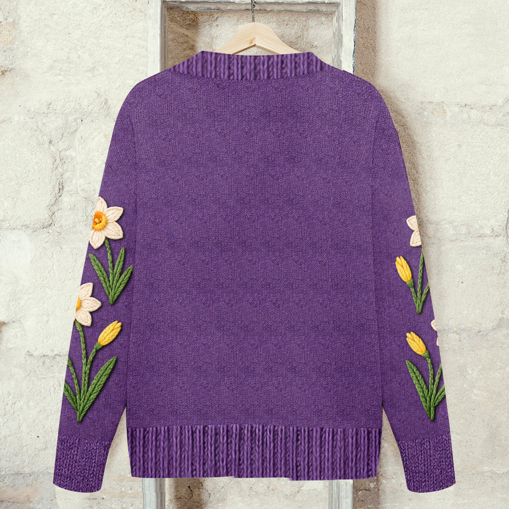 Birth Month Flower - Personalized Self Love Cardigan Sweater