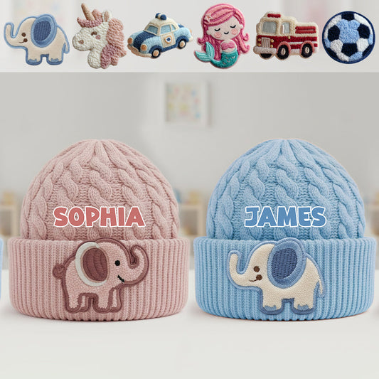 Baby Winter - Personalisierte Kindermütze mit Aufnähern