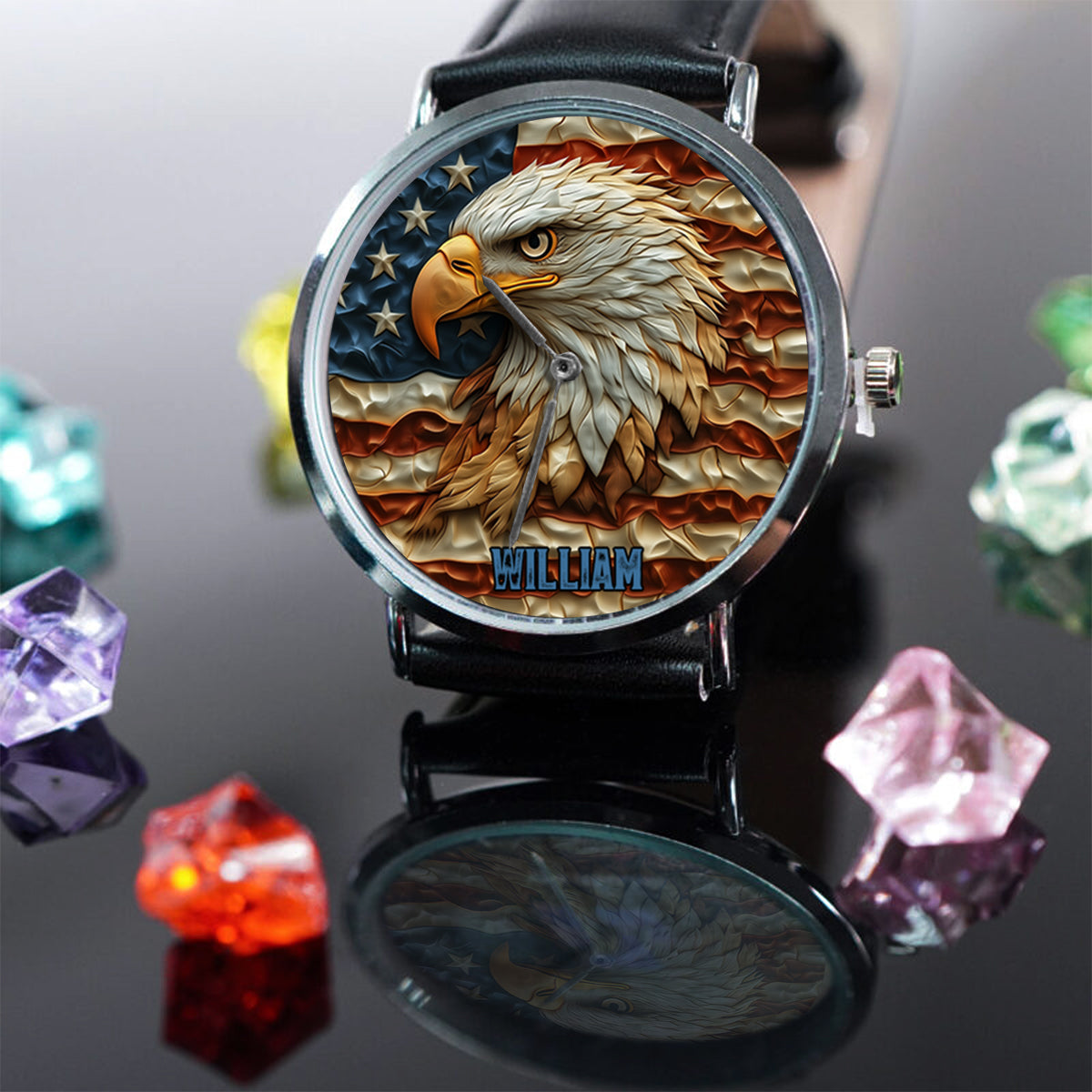 Strong Eagle – Personalisierte Weißkopfseeadler-Handuhr
