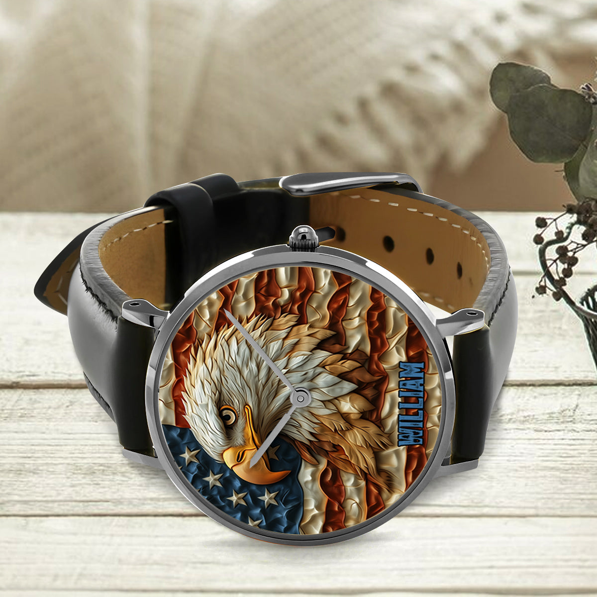Strong Eagle – Personalisierte Weißkopfseeadler-Handuhr