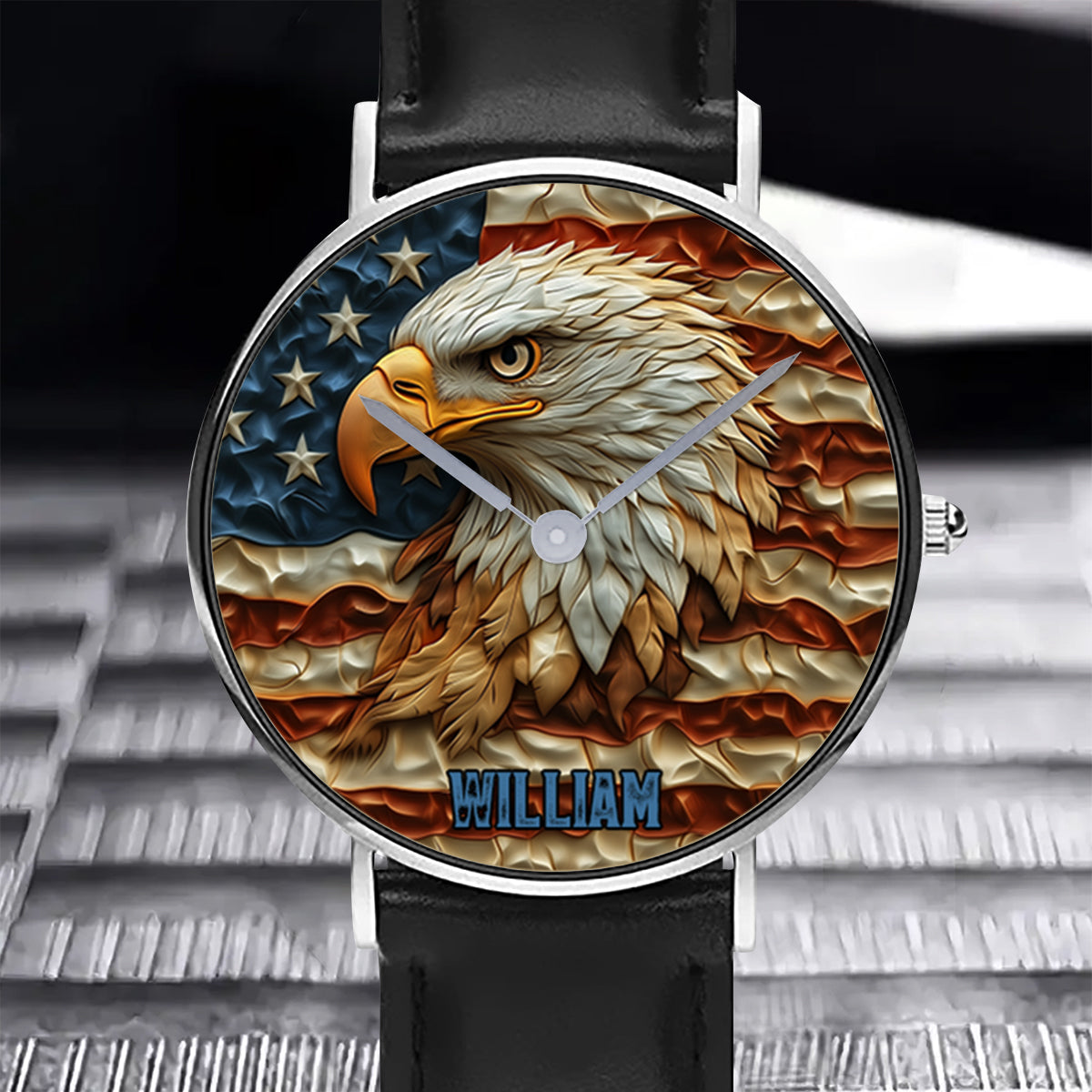 Strong Eagle – Personalisierte Weißkopfseeadler-Handuhr