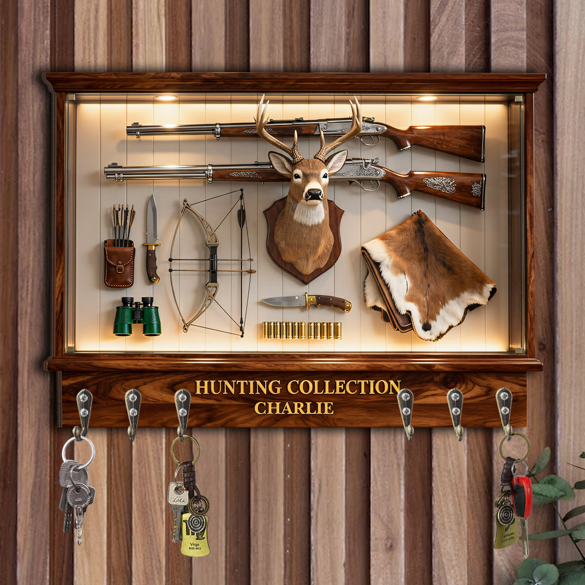 Love Hunting - Personalized Hunting Custom Shaped Hanging Rack
