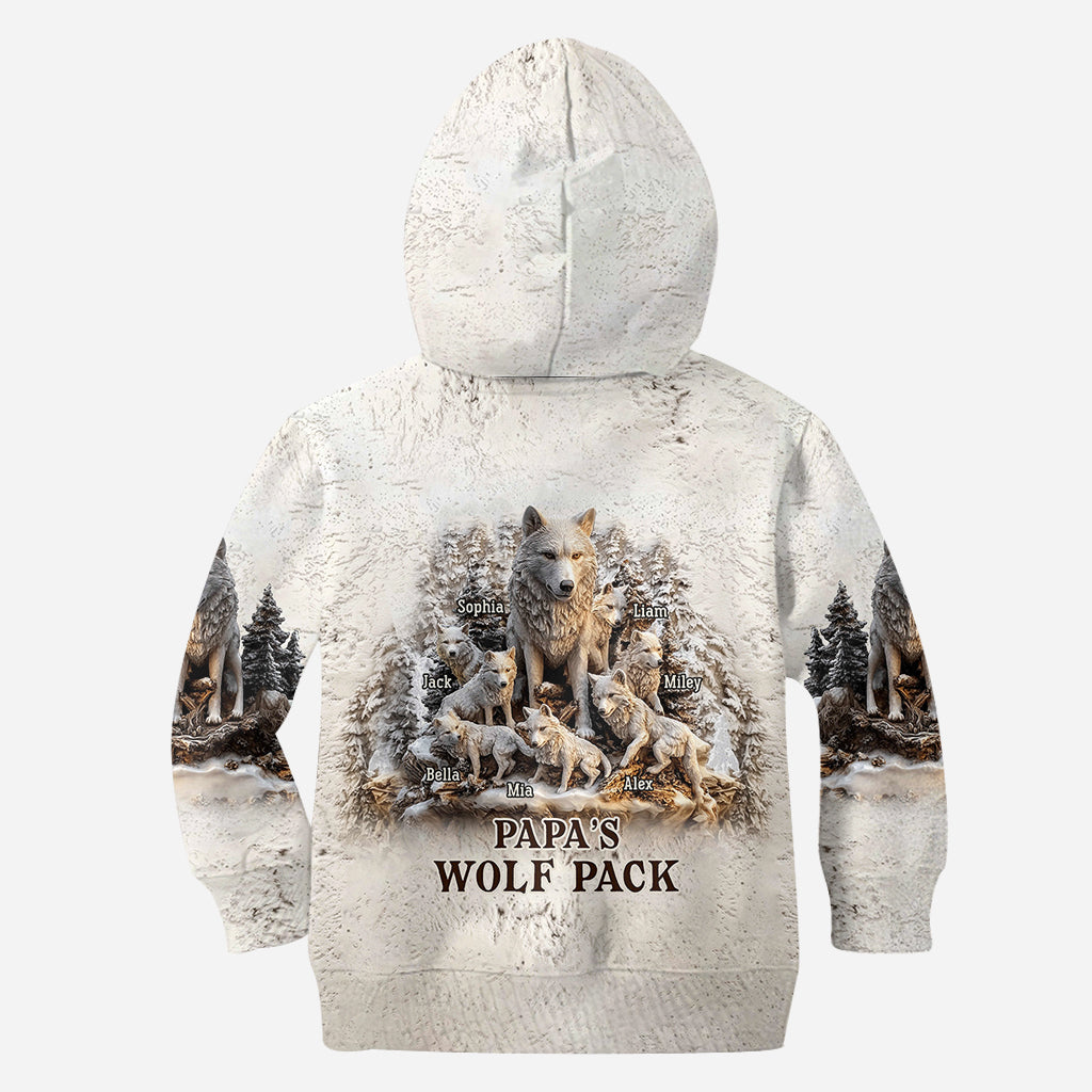 Papa Wolf Pack - Personalized Father All Over Shirt