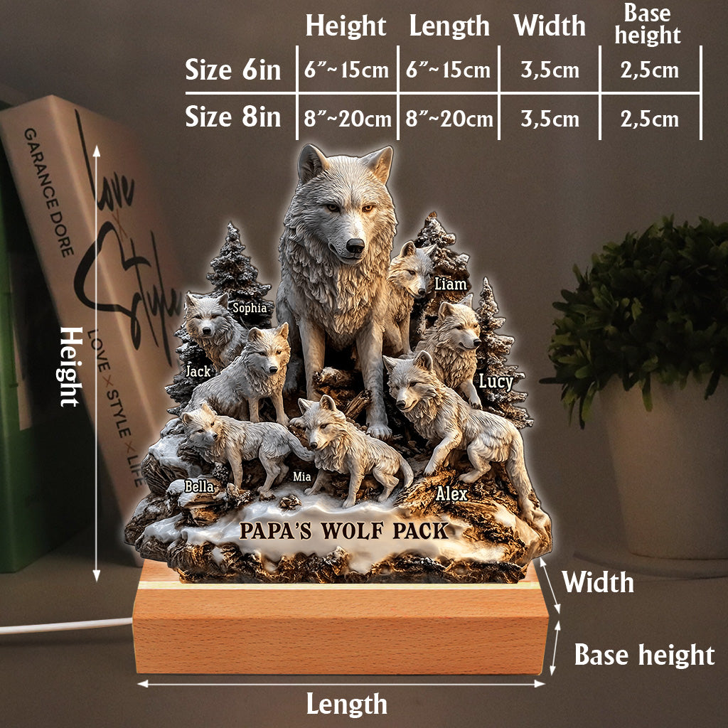 Papa's Wolf - Personalized Father Custom Shaped Acrylic Plaque