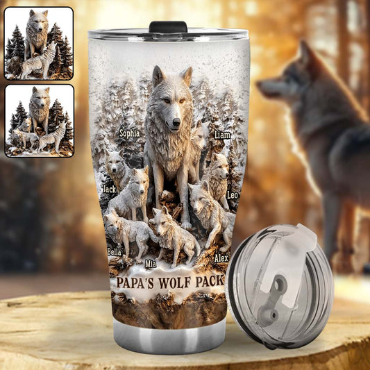 Papa Wolf Pack - Personalized Father Tumbler